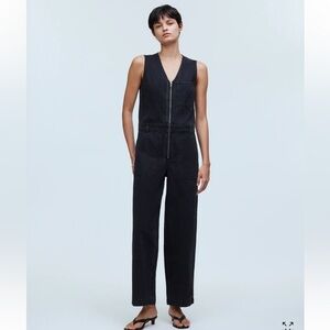 NWOT Madewell Sleeveless Zip Front Jumpsuit Medium